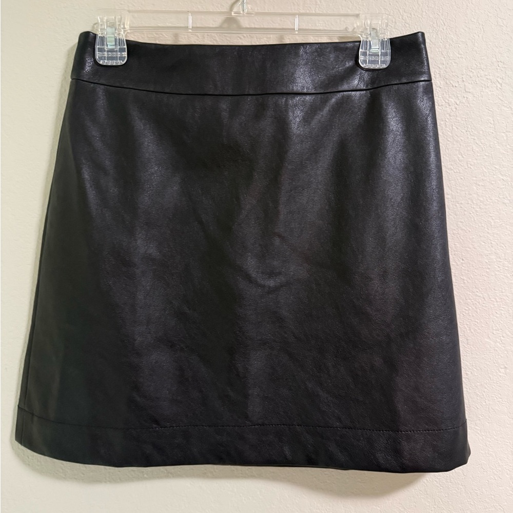 J.Crew Black Faux Leather Mini Skirt Size 4